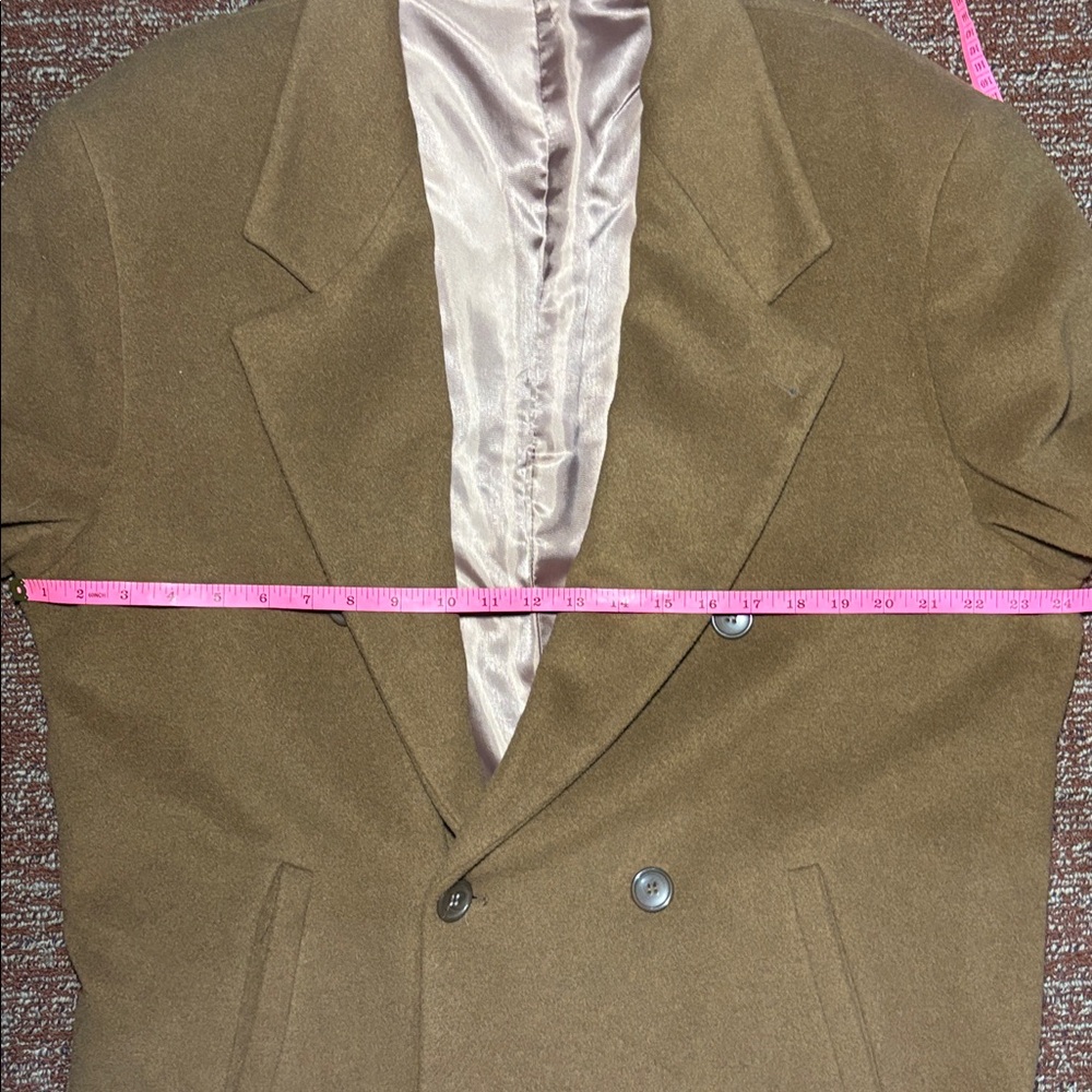 Valentuomo Men's cashmere/wool long Brown Double-Breasted Coat men’s dress coat - Picture 8 of 16